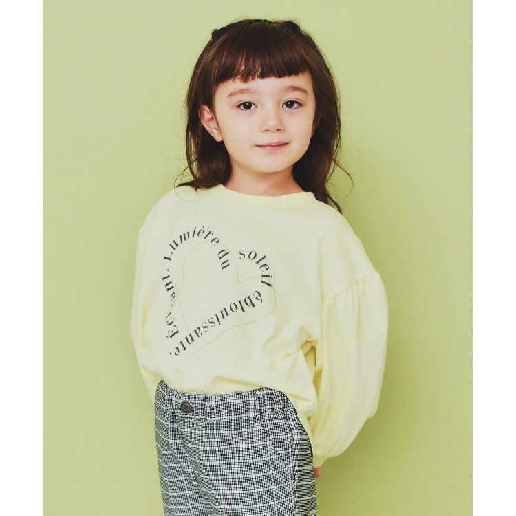 ザ ショップ ティーケー（キッズ）(THE SHOP TK(Kids))の【110-150】ハートロゴパフ袖プルオーバー/洗濯機OK Ｔシャツ