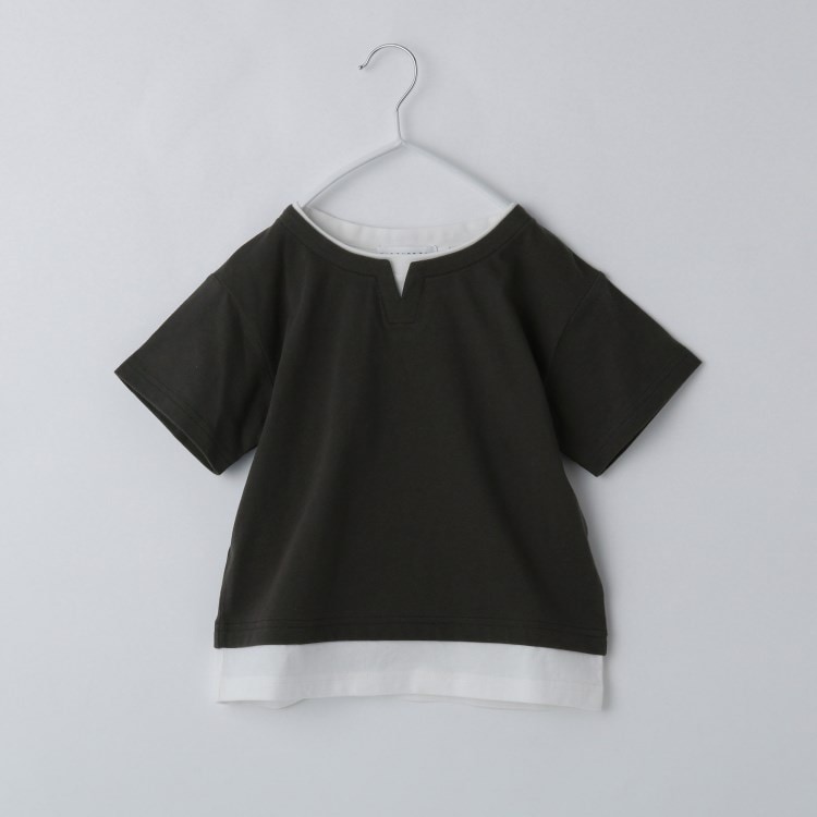 ザ ショップ ティーケー（キッズ）(THE SHOP TK(Kids))の【110-160】キーネックレイヤード風Tシャツ/洗濯機OK Ｔシャツ