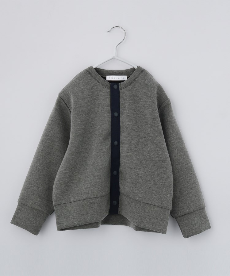 ザ ショップ ティーケー（キッズ）(THE SHOP TK(Kids))の【110-160】ダンボールスナップカーディガン/セットアップ可・洗濯機OK グレー(012)
