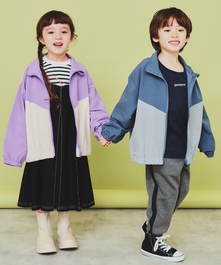 ザ ショップ ティーケー（キッズ）(THE SHOP TK(Kids))の【120-150】配色スタンドブルゾン/洗濯機OK1