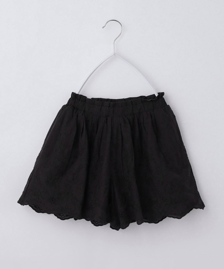 ザ ショップ ティーケー（キッズ）(THE SHOP TK(Kids))の【120-150】スカラップレースキュロットパンツ ブラック(019)