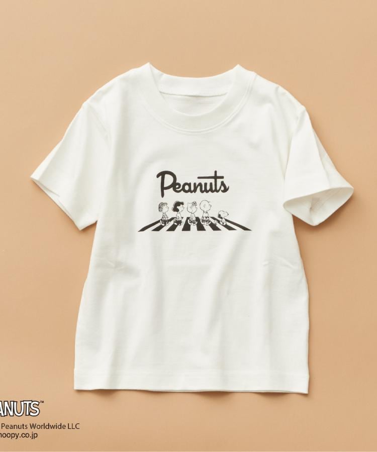 ザ ショップ ティーケー（キッズ）(THE SHOP TK(Kids))のPEANUTS 半袖Tシャツ 75周年／【110-150】ママ・パパとおそろい オフホワイト(003)