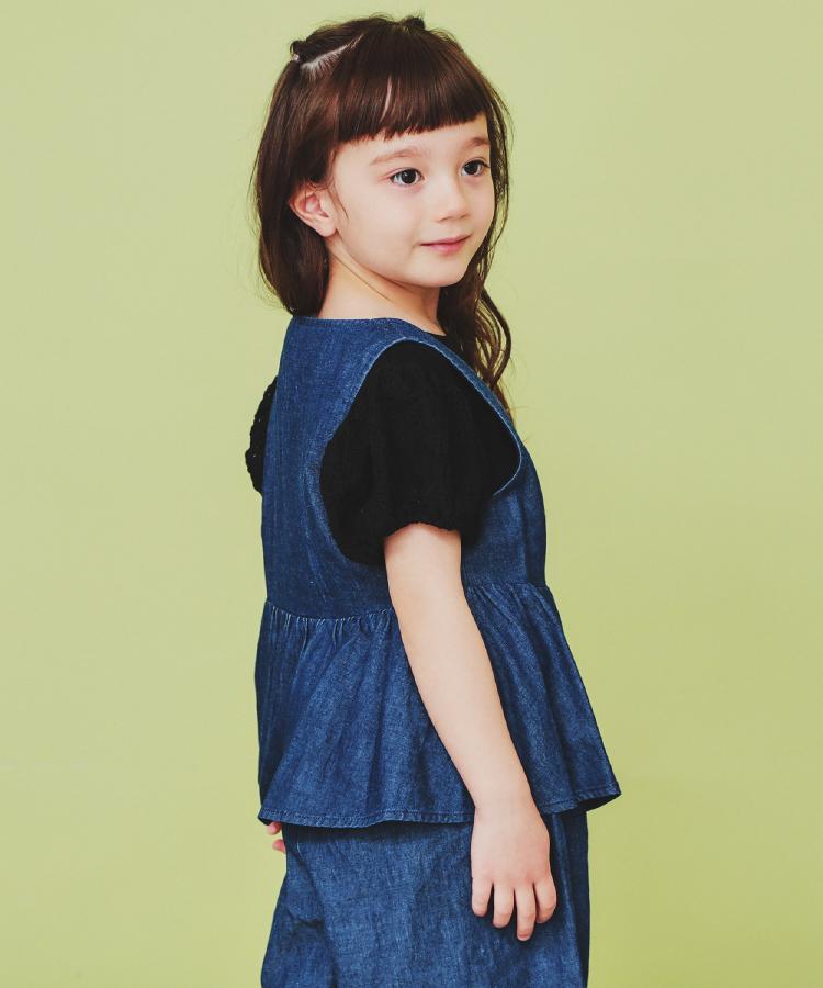 ザ ショップ ティーケー（キッズ）(THE SHOP TK(Kids))の【120-150】ペプラムライトデニムジレ/洗濯機OK・ママとおそろい6
