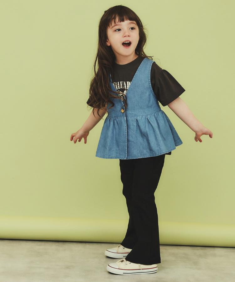 ザ ショップ ティーケー（キッズ）(THE SHOP TK(Kids))の【120-150】ペプラムライトデニムジレ/洗濯機OK・ママとおそろい8