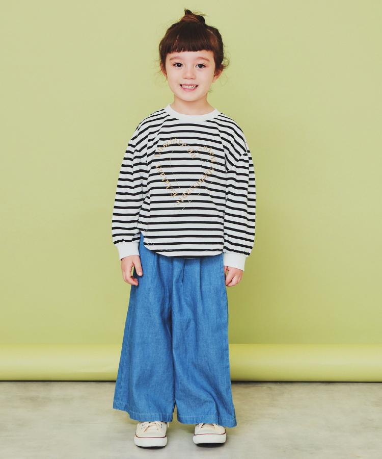 ザ ショップ ティーケー（キッズ）(THE SHOP TK(Kids))の【120-150】デニム＆花柄スカーチョ/ママとおそろい・洗濯機OK7