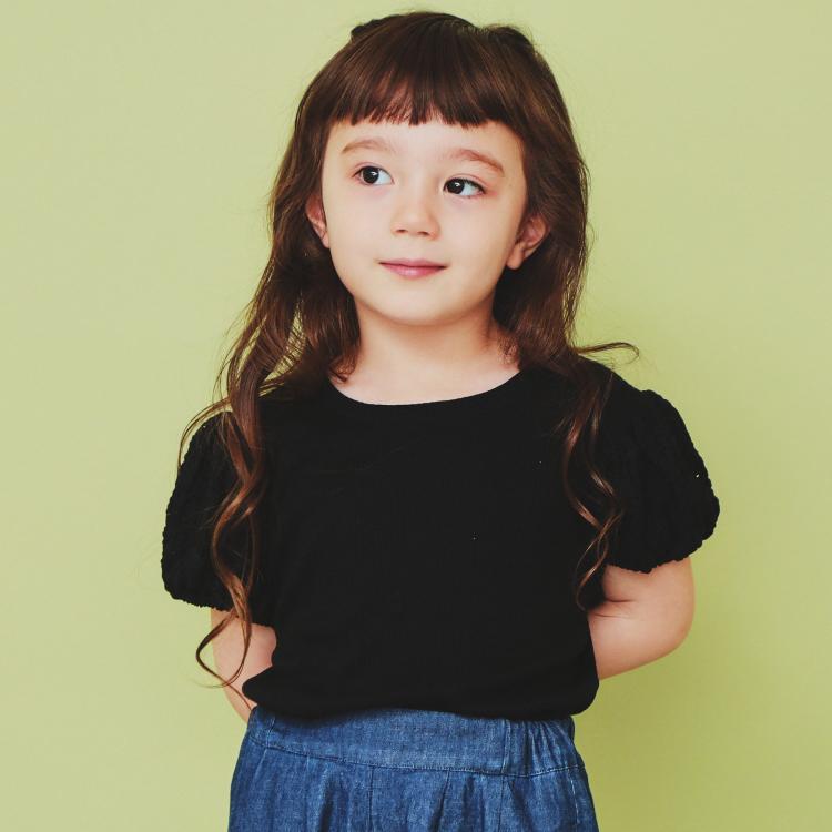 ザ ショップ ティーケー（キッズ）(THE SHOP TK(Kids))の【100-150】バルーンスリーブ半袖プルオーバー/洗濯機OK Ｔシャツ