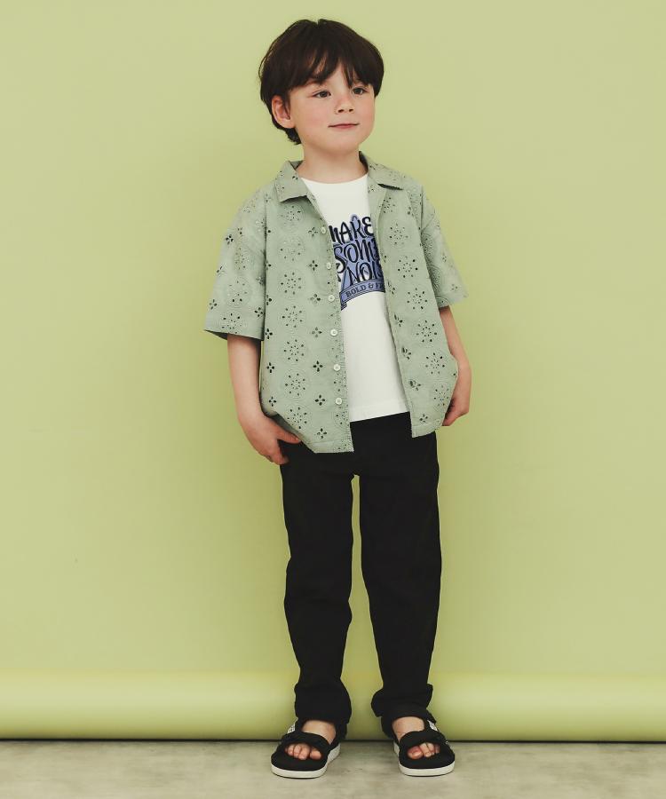 ザ ショップ ティーケー（キッズ）(THE SHOP TK(Kids))の【120-150】刺繍オープンカラーシャツSS4