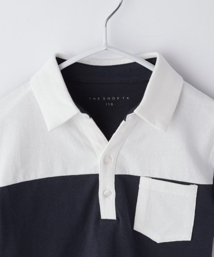 ザ ショップ ティーケー（キッズ）(THE SHOP TK(Kids))の【110－150】切り替えポロシャツ/洗濯機OK7