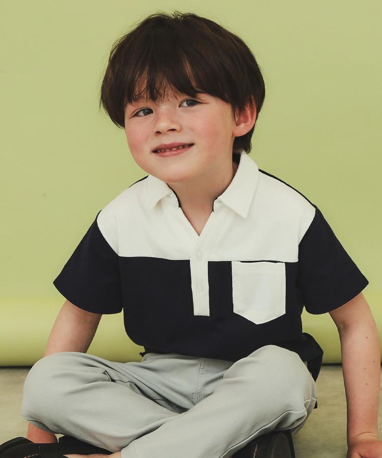 ザ ショップ ティーケー（キッズ）(THE SHOP TK(Kids))の【110－150】切り替えポロシャツ/洗濯機OK1
