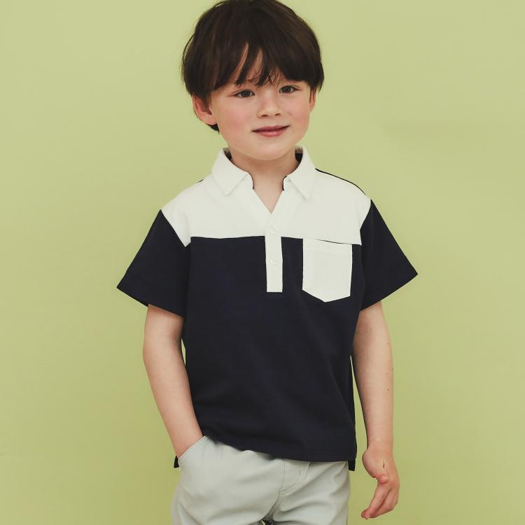 ザ ショップ ティーケー（キッズ）(THE SHOP TK(Kids))の【110－150】切り替えポロシャツ/洗濯機OK ポロシャツ