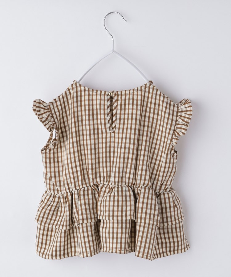 ザ ショップ ティーケー（キッズ）(THE SHOP TK(Kids))の【110-150】ギンガムチェックティアードブラウス/セットアップ可・洗濯機OK12