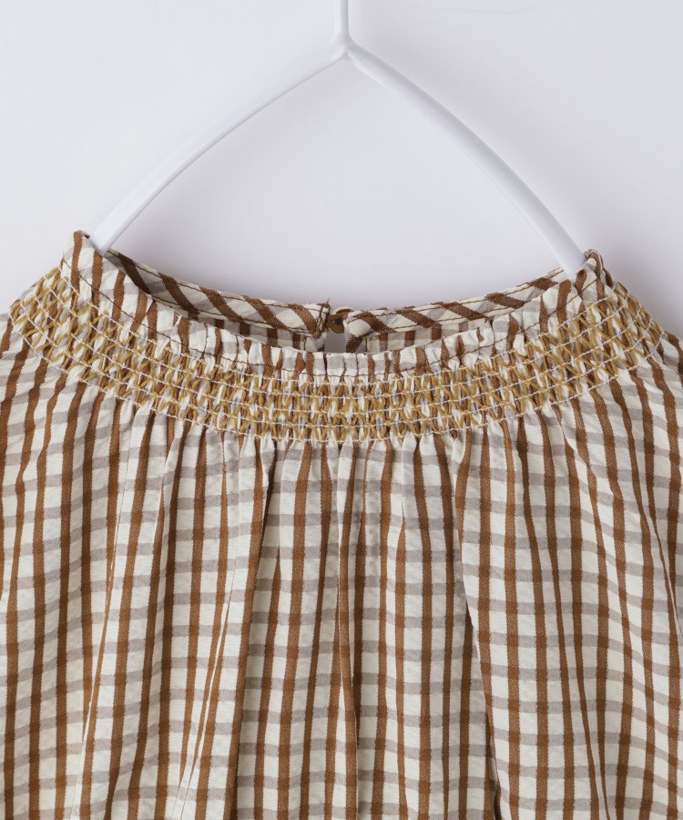 ザ ショップ ティーケー（キッズ）(THE SHOP TK(Kids))の【110-150】ギンガムチェックティアードブラウス/セットアップ可・洗濯機OK13