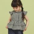 ザ ショップ ティーケー（キッズ）(THE SHOP TK(Kids))の【110-150】ギンガムチェックティアードブラウス/セットアップ可・洗濯機OK ブラック(219)