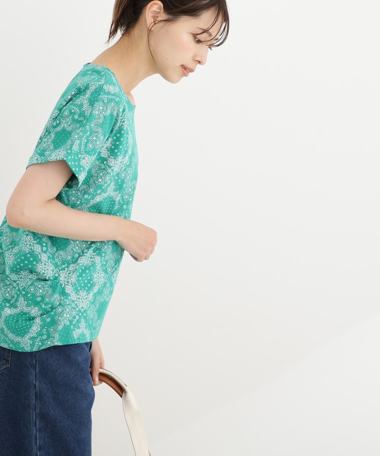 ◇【S-L】バンダナ柄デザインTシャツ(Tシャツ) | SHOO・LA ◇【S-L】バンダナ柄デザインTシャツ(Tシャツ) | SHOO・LA