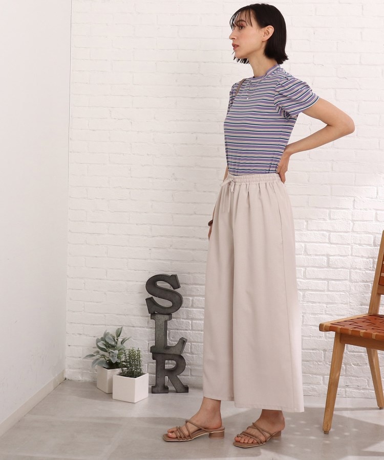 ◇【すそくるっ】麻調ワイドスカンツ(6~9分丈パンツ) | SHOO ◇【すそくるっ】麻調ワイドスカンツ(6~9分丈パンツ) | SHOO