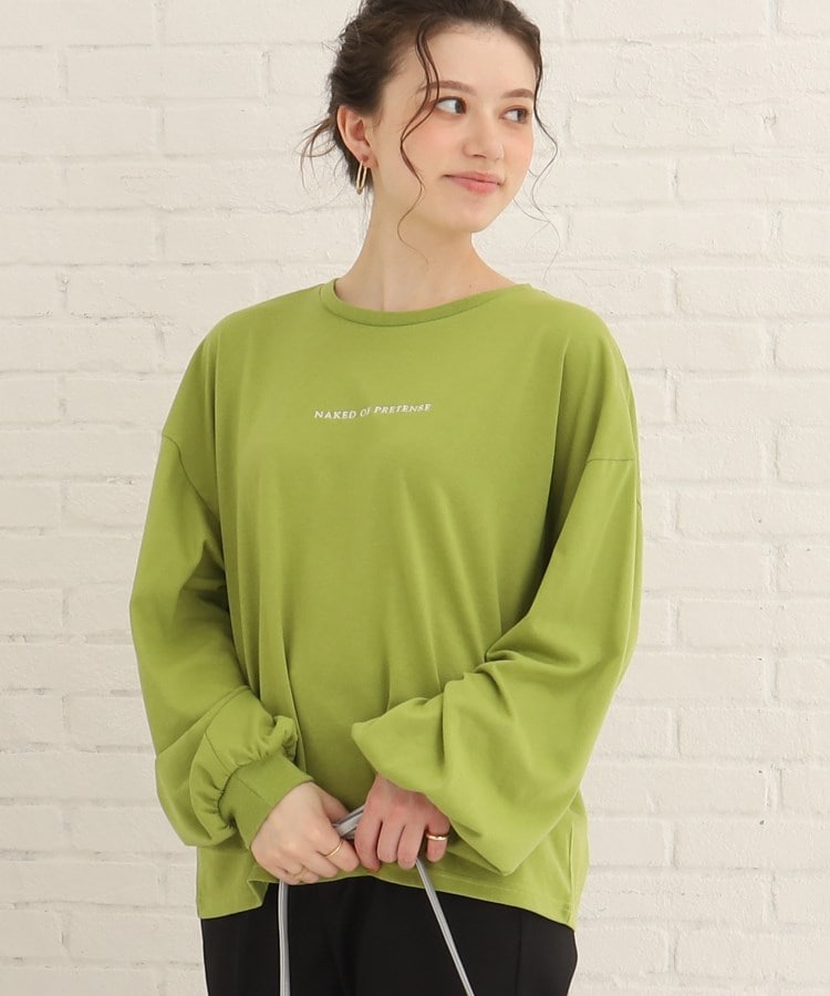 ◇【レトロ感が可愛い】英字ロゴぽわん袖ロンT(Tシャツ ◇【レトロ感が可愛い】英字ロゴぽわん袖ロンT(Tシャツ