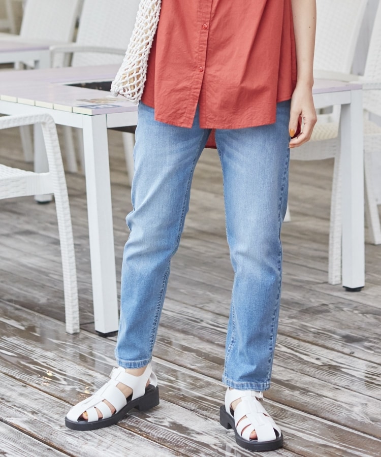 S Ll 楽ストレッチ ゆるテーパードデニム デニムパンツ Shoo La Rue Cutie Blonde シューラルー ワールド オンラインストア World Online Store