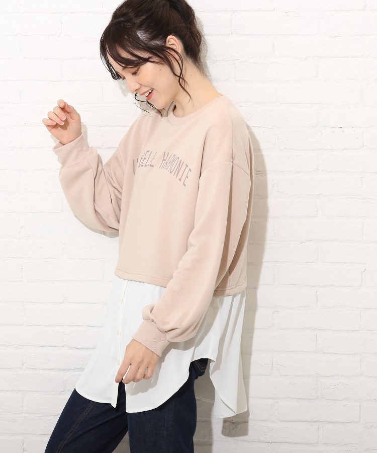 S-L】レイヤード風チュニック（スウェット・トレーナー） SHOO・LA・RUE/Cutie Blonde（シューラルー）| ワールド  オンラインストア WORLD ONLINE STORE