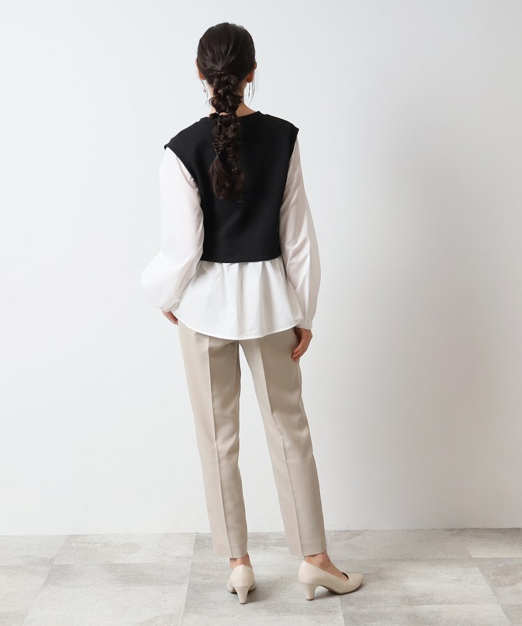 STUMBLY / wool gillet combi shirting(ウールベストドッキングシアー