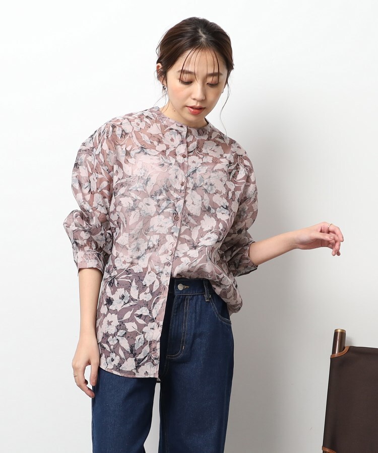 Used ブラック レオパード オーバーサイズ ロングシアーシャツ