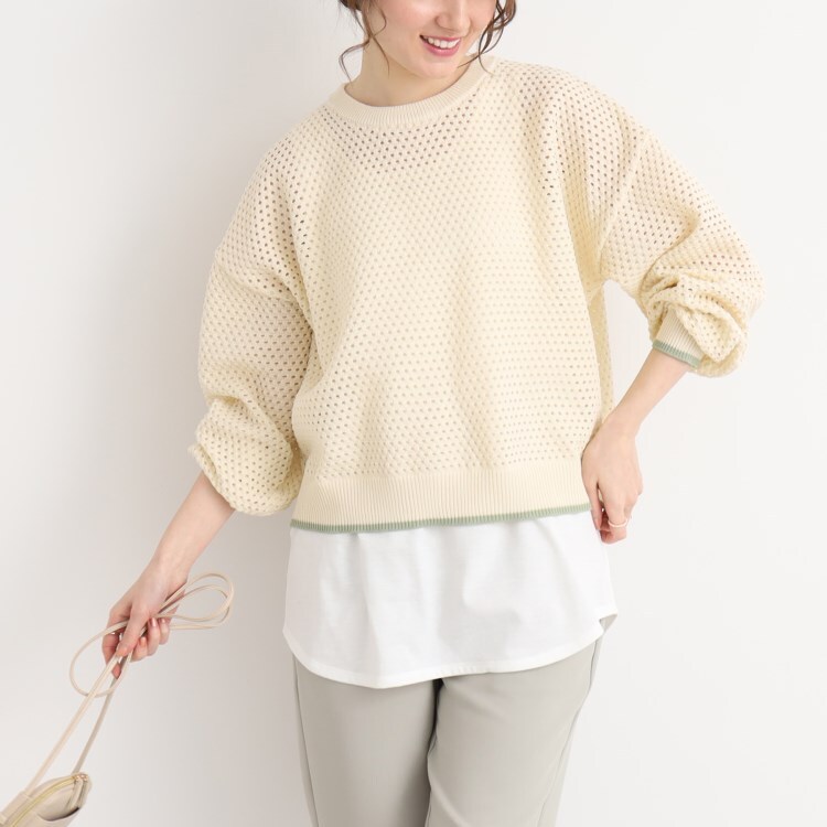 シューラルー(SHOO・LA・RUE/Cutie Blonde)の【2点セット】メッシュニット＋タンクトップ トップス＋インナーセット