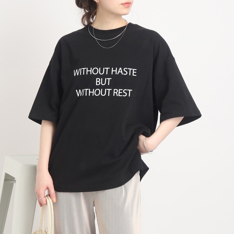 シューラルー(SHOO・LA・RUE/Cutie Blonde)の【USAコットン】体型カバーもできる！ロゴアソートBIG Tシャツ Ｔシャツ