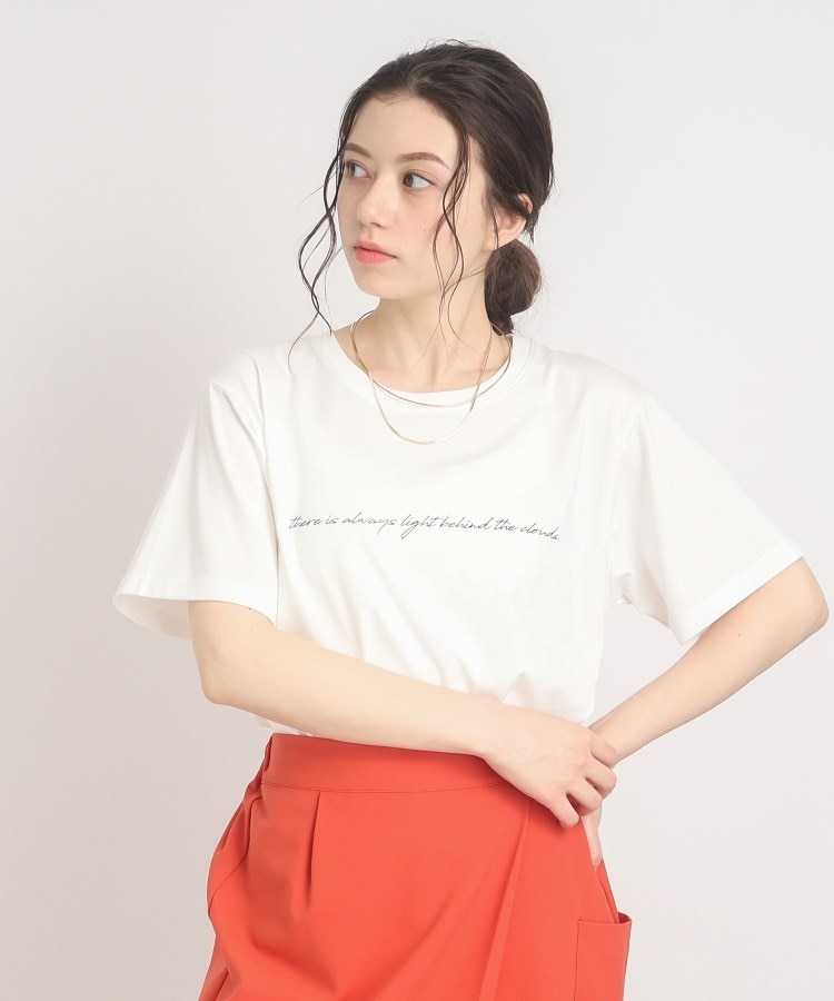 シューラルー(SHOO・LA・RUE/Cutie Blonde)の【接触冷感】シューアイス　プリントTシャツ ホワイト(102)