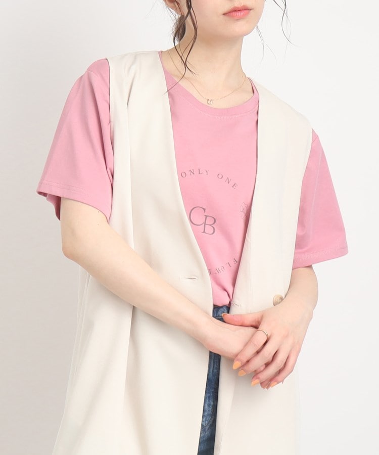 シューラルー(SHOO・LA・RUE/Cutie Blonde)の【接触冷感】シューアイス　プリントTシャツ ピンク(172)