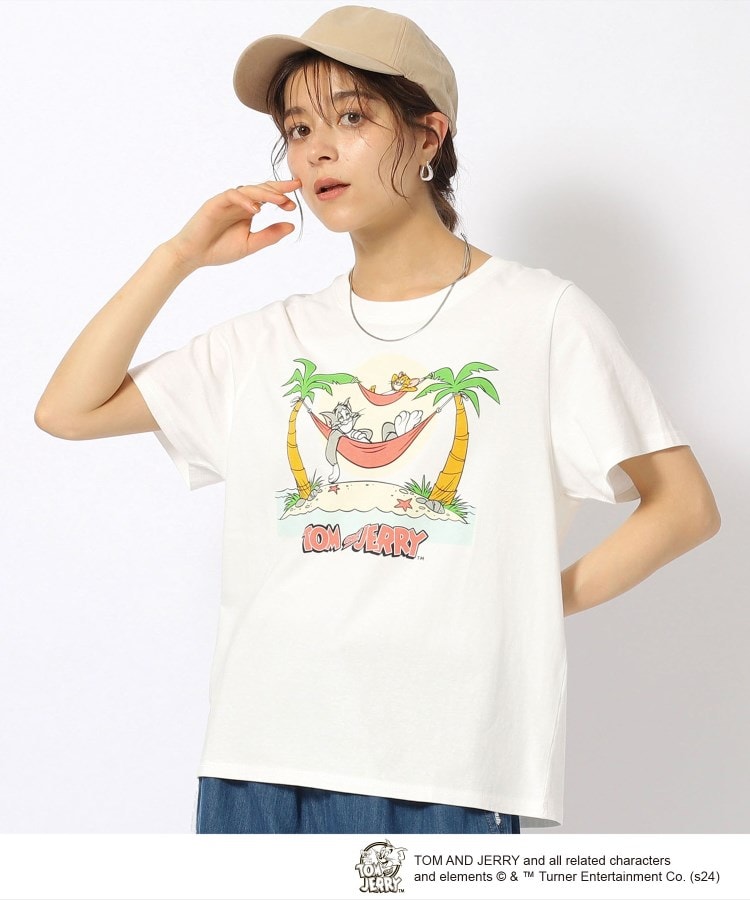 シューラルー(SHOO・LA・RUE/Cutie Blonde)の【TOM　and　JERRY】接触冷感Tシャツ ホワイト(202)