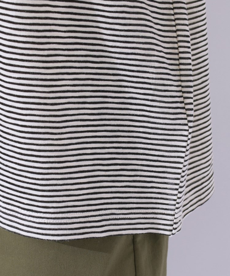 洗える】腕を出さずにこなれ見え スラブボーダーTシャツ(T 洗える】腕を出さずにこなれ見え スラブボーダーTシャツ(T
