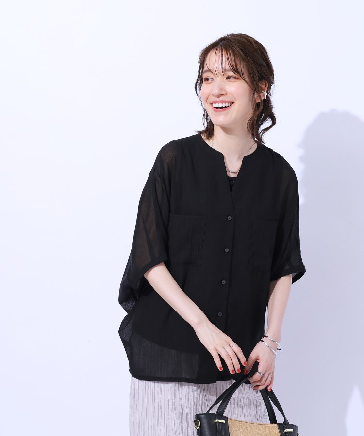 大人の透け感 ワッシャードルマンシャツ(シャツ・ブラウス 大人の透け感 ワッシャードルマンシャツ(シャツ・ブラウス