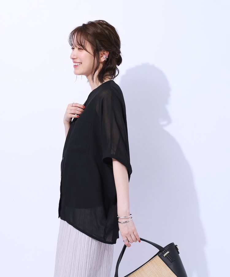 大人の透け感 ワッシャードルマンシャツ(シャツ・ブラウス 大人の透け感 ワッシャードルマンシャツ(シャツ・ブラウス