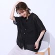 シューラルー(SHOO・LA・RUE/Cutie Blonde)の大人の透け感 ワッシャードルマンシャツ ブラック(019)