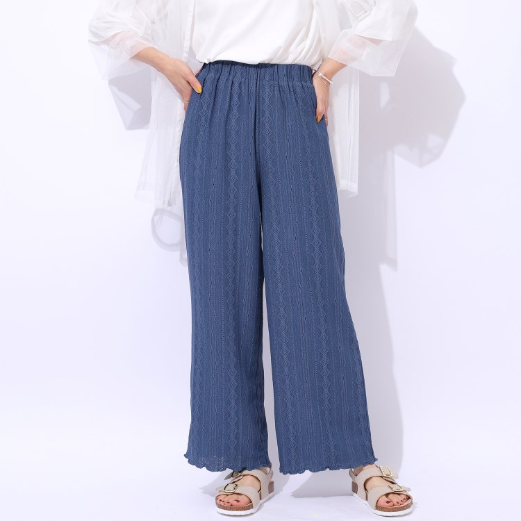 シューラルー(SHOO・LA・RUE/Cutie Blonde)の【洗える】甘すぎない大人のレース使い ストレートイージーパンツ フルレングスパンツ