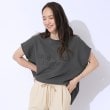 シューラルー(SHOO・LA・RUE/Cutie Blonde)の【洗える】ぽこぽこアソートロゴトップス チャコールグレー(014)