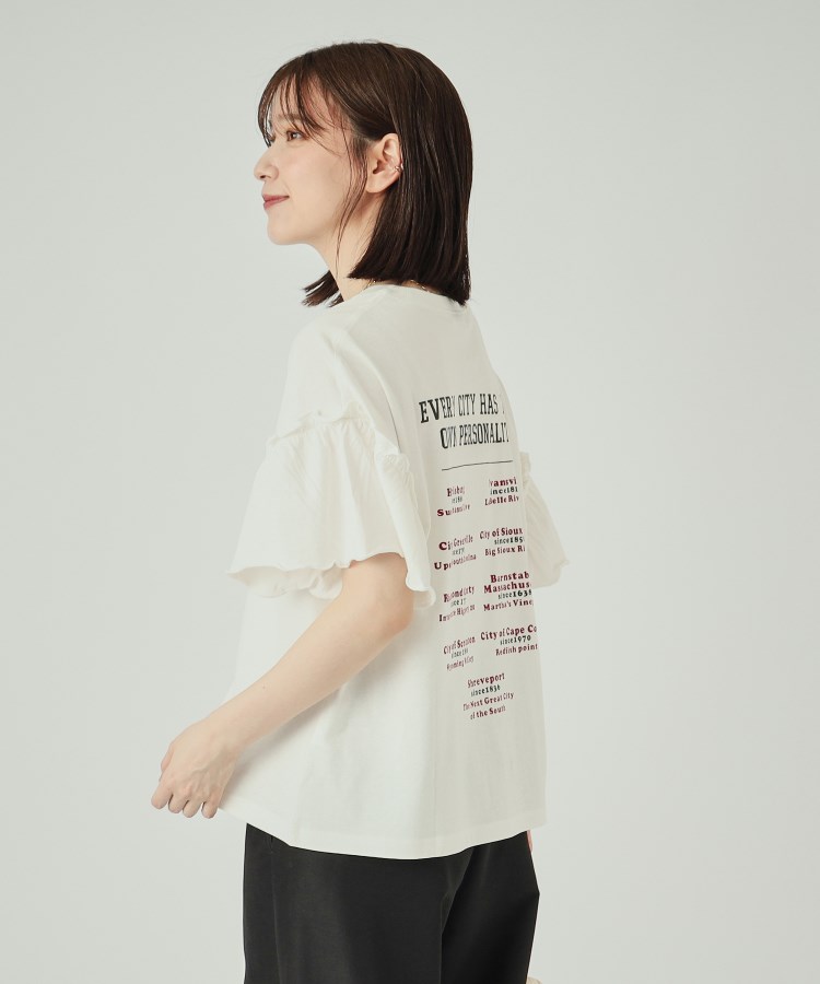 シューラルー(SHOO・LA・RUE/Cutie Blonde)の【洗える】ロゴデザインでこなれ見え フリルスリーブTシャツ2