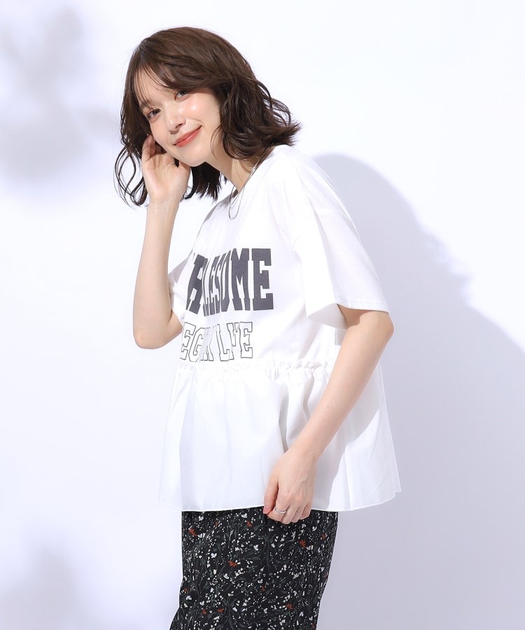 シューラルー(SHOO・LA・RUE/Cutie Blonde)の一枚でこなれ見え 裾フリル切り替えTシャツ2