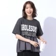 シューラルー(SHOO・LA・RUE/Cutie Blonde)の一枚でこなれ見え 裾フリル切り替えTシャツ チャコールグレー(014)