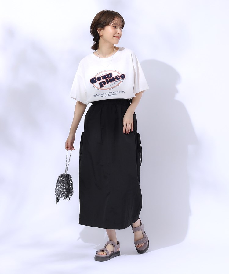 シューラルー(SHOO・LA・RUE/Cutie Blonde)の【洗える】もこもこ刺繍がこなれ見え ロゴ入りBIG Tシャツ3