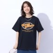 シューラルー(SHOO・LA・RUE/Cutie Blonde)の【洗える】もこもこ刺繍がこなれ見え ロゴ入りBIG Tシャツ ネイビー(094)