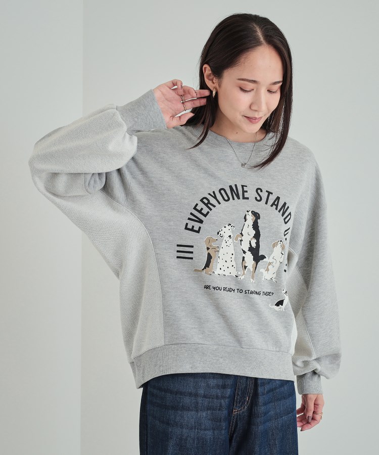 シューラルー(SHOO・LA・RUE/Cutie Blonde)の【S-LL/洗える】大人カジュアルコーデに プリントアソート 切替ドルマンスウェット11