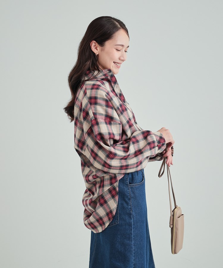洗える】レトロカジュアルなチェック柄BIGシャツ(シャツ 洗える】レトロカジュアルなチェック柄BIGシャツ(シャツ