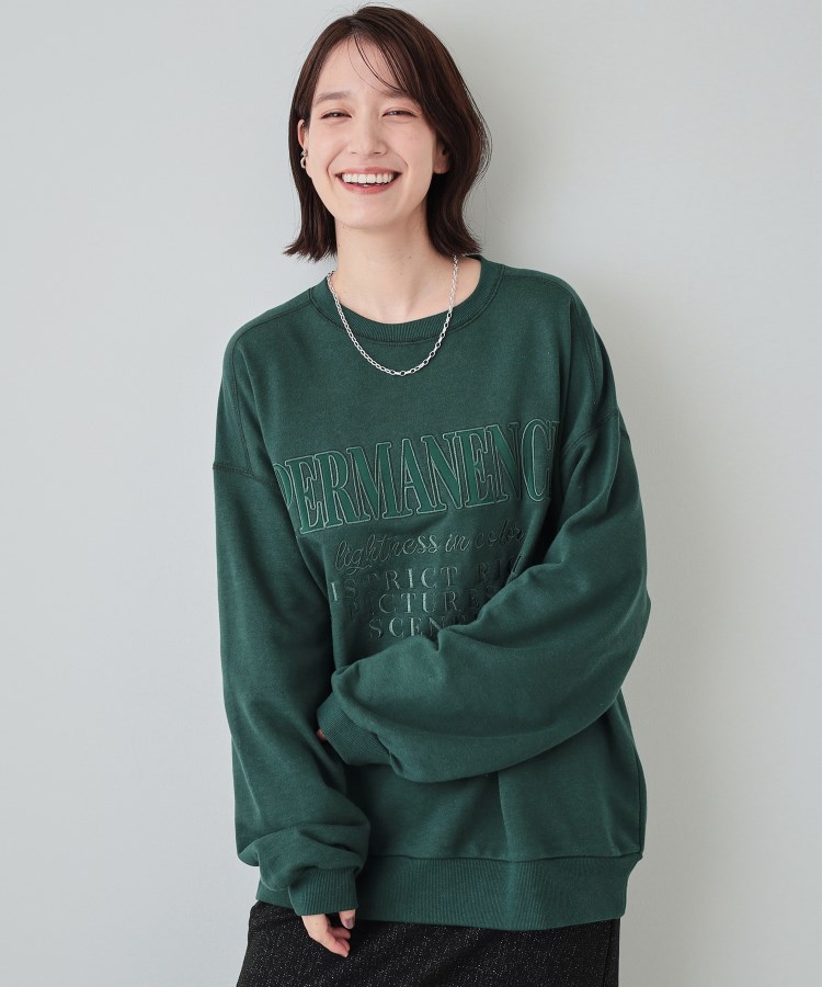シューラルー(SHOO・LA・RUE/Cutie Blonde)のBIGシルエット 刺繍アソートスウェット グリーン(424)