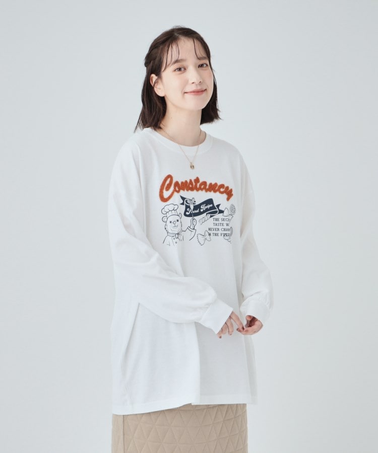 洗える】サガラ刺繍オーバーサイズロンT(Tシャツ) | SHOO・LA 洗える】サガラ刺繍オーバーサイズロンT(Tシャツ) | SHOO・LA