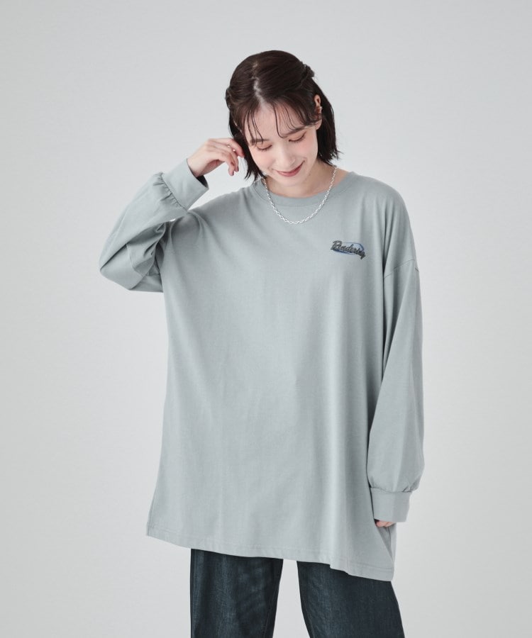 洗える】サガラ刺繍オーバーサイズロンT（Tシャツ） | SHOO・LA