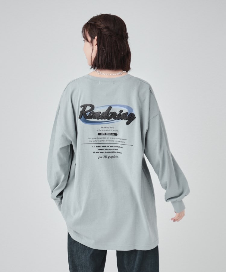 洗える】サガラ刺繍オーバーサイズロンT(Tシャツ) | SHOO・LA 洗える】サガラ刺繍オーバーサイズロンT(Tシャツ) | SHOO・LA