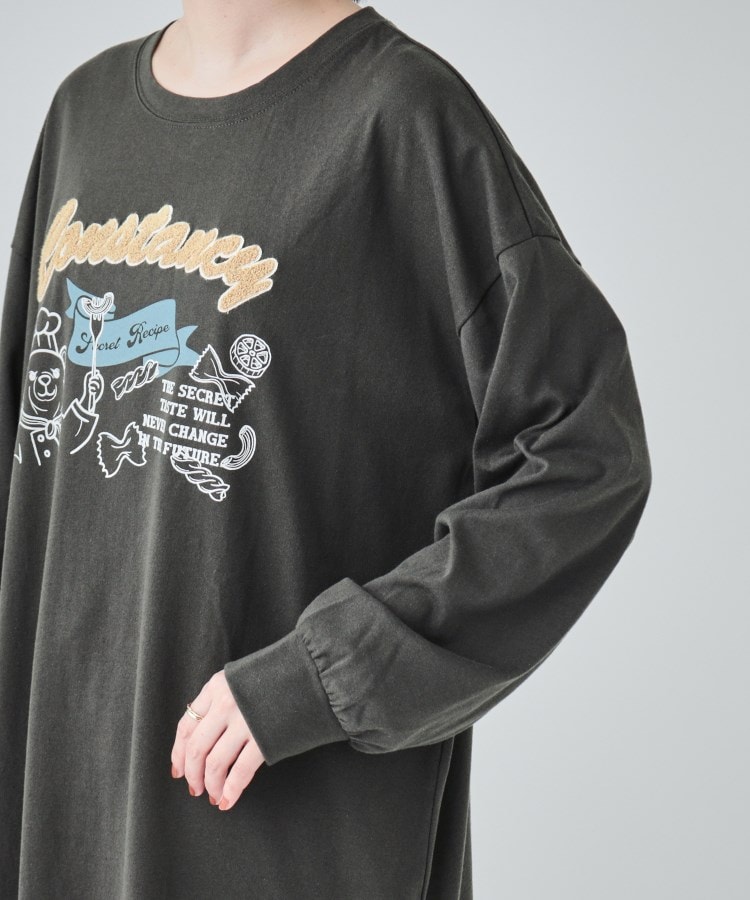 洗える】サガラ刺繍オーバーサイズロンT(Tシャツ) | SHOO・LA 洗える】サガラ刺繍オーバーサイズロンT(Tシャツ) | SHOO・LA