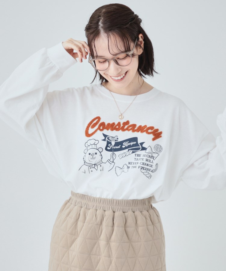 洗える】サガラ刺繍オーバーサイズロンT(Tシャツ) | SHOO・LA 洗える】サガラ刺繍オーバーサイズロンT(Tシャツ) | SHOO・LA