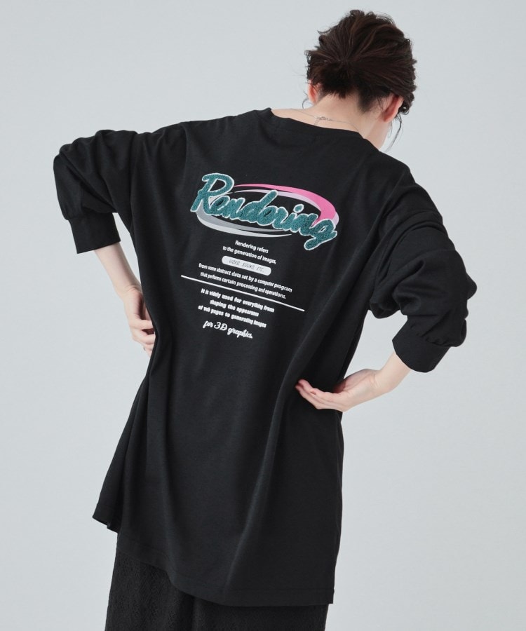 洗える】サガラ刺繍オーバーサイズロンT(Tシャツ) | SHOO・LA 洗える】サガラ刺繍オーバーサイズロンT(Tシャツ) | SHOO・LA