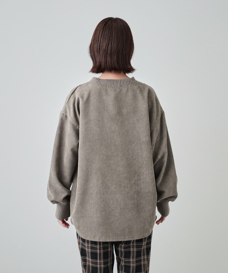 シューラルー(SHOO・LA・RUE/Cutie Blonde)の【S-LL/体型カバー】異素材コーデュロイトップス15